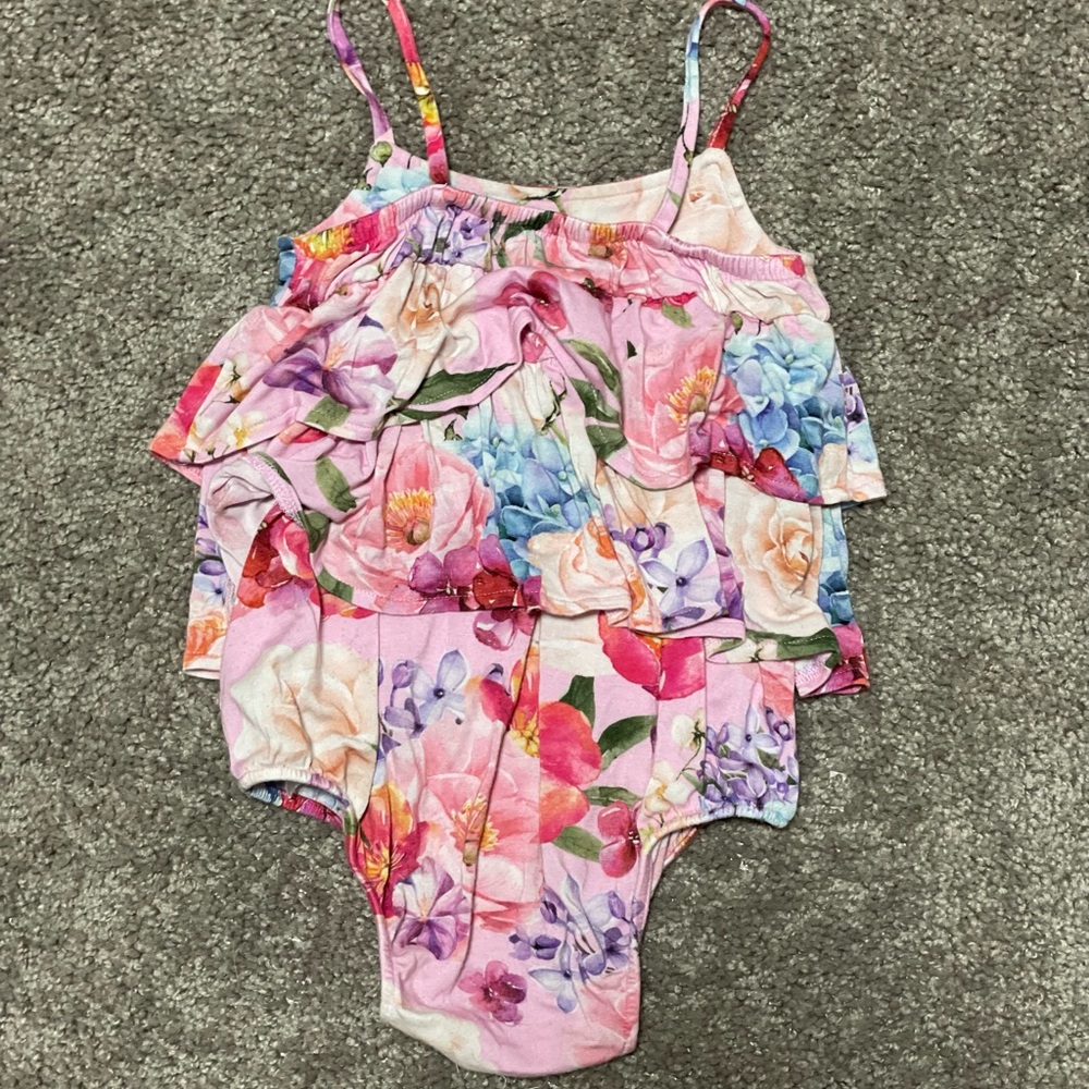 Posh Peanut Ruffle Baby Romper - Picture 2 of 2